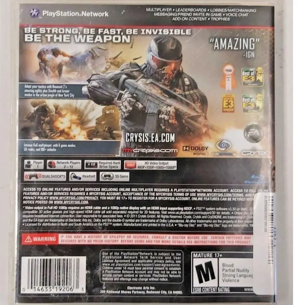 PS3 Game Bundle: Bioshock infinite, Crysis 2, Uncharted 3 PlayStation 3